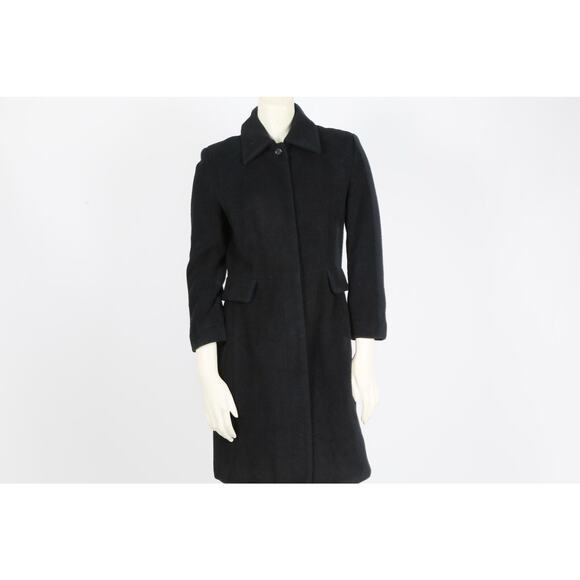 Vintage SHIN CHOI Womens Black Button Down Collar Coat Size 2 - Picture 6 of 10